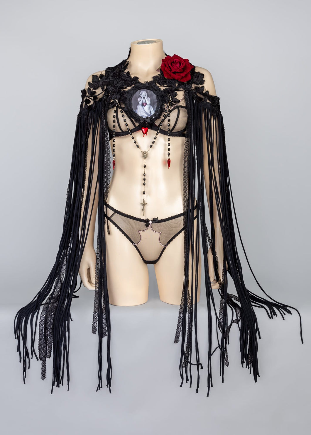 MYTHIC - Fringed Gothic Lace Shoulder Harness