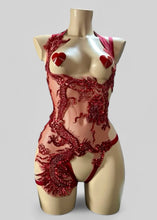 Cargar imagen en el visor de la galería, MELEYS - Red Dragon Beaded &amp; Sequin Bodycage
