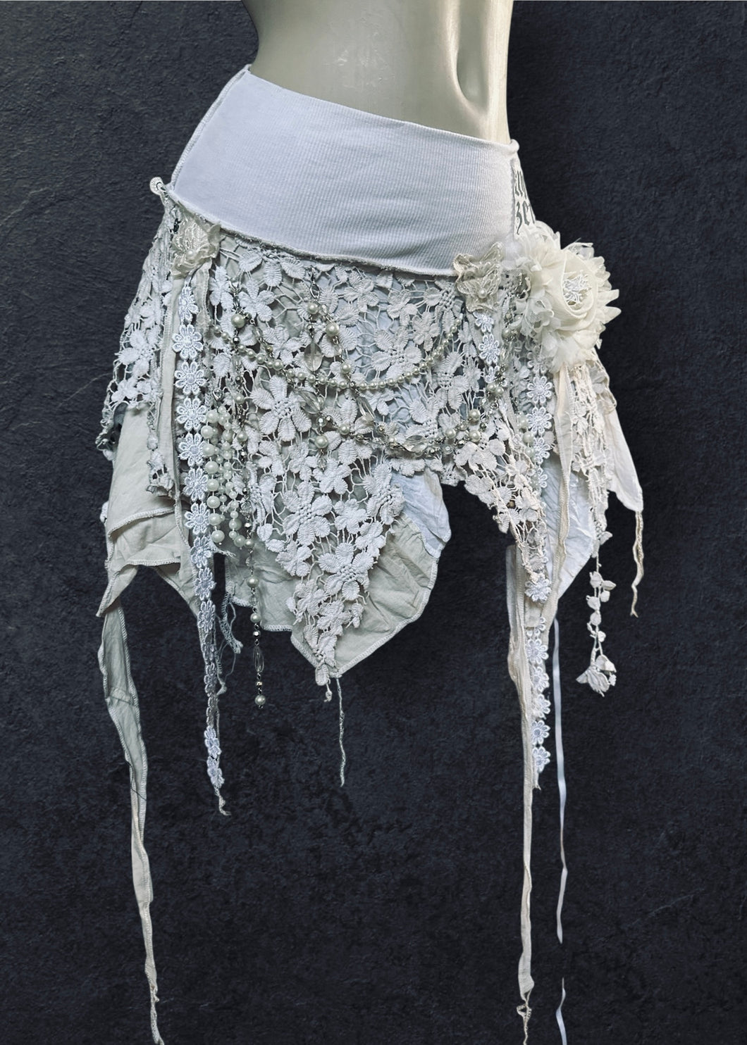 ZENOBIA - *Ready to Ship* Tattered Reworked Shipwreck Skirt UK 6-10/US 2-6/EU 34-38