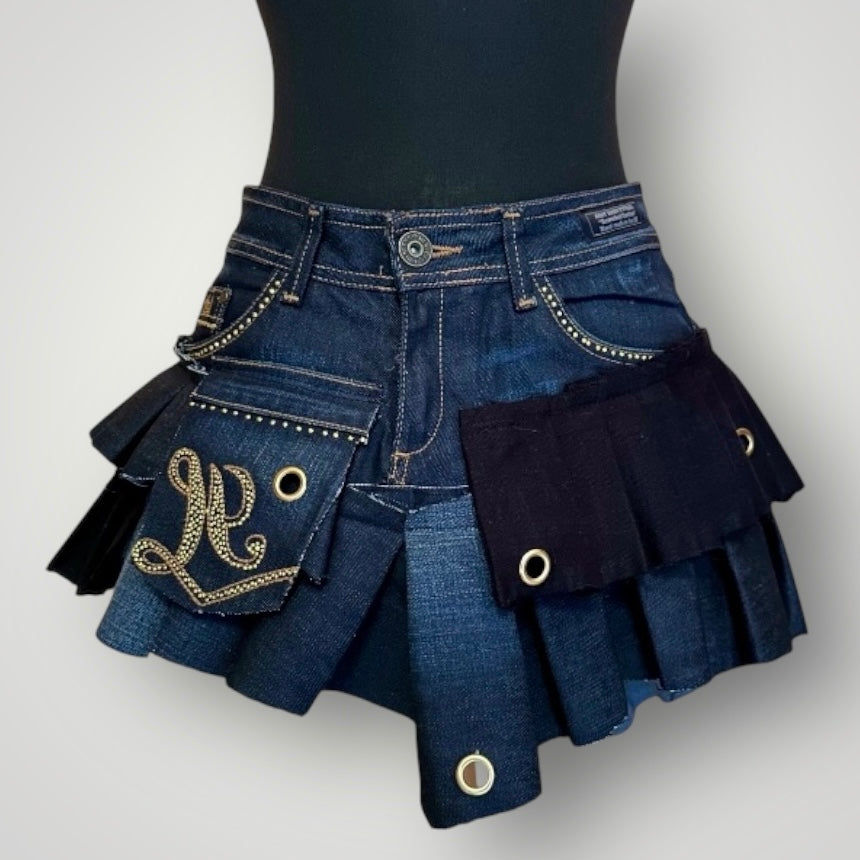 HENLEY’S - Reworked Y2K Denim Mini Skirt UK 14