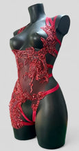 画像をギャラリービューアに読み込む, MELEYS - Red Dragon Beaded &amp; Sequin Bodycage
