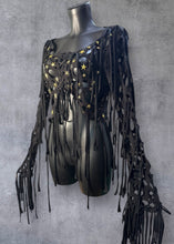 Cargar imagen en el visor de la galería, KATYA - *Ready to Ship!* Tattered Black Reworked Gothic Top UK 12/US 8
