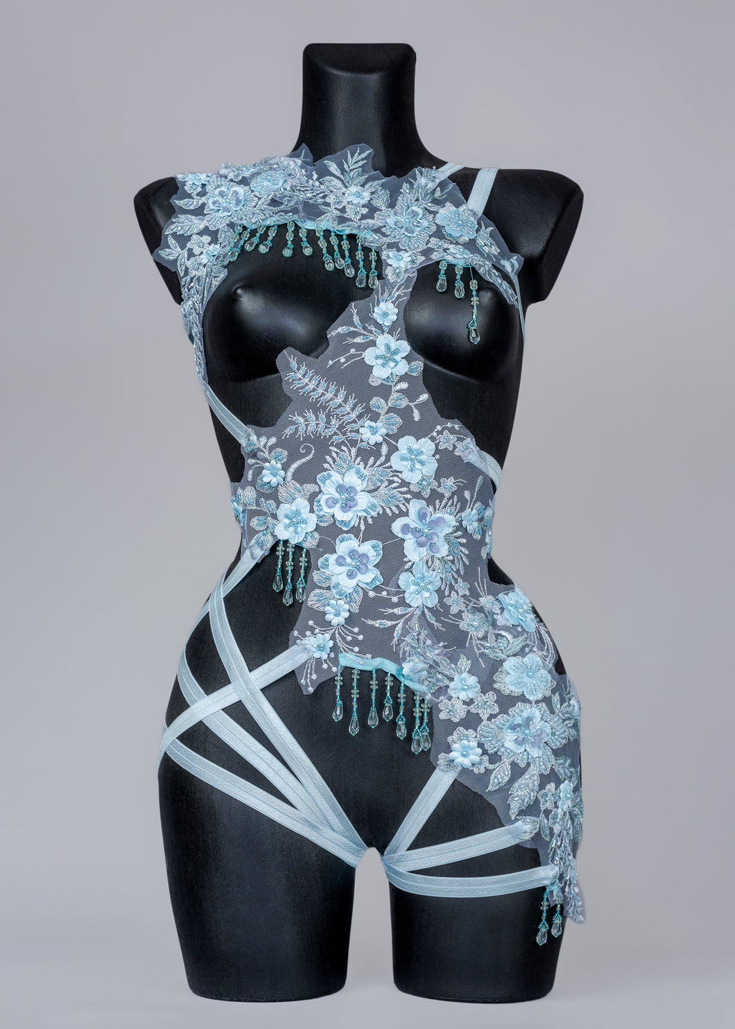 TWILIGHT KINGDOM - Icy Blue Beaded Bodycage