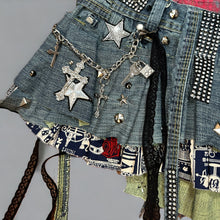 Load image into Gallery viewer, WANDERING STAR - UK 8/US 4 Reworked Denim Mini #0010

