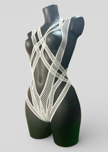 Load image into Gallery viewer, WHITE VIPER - Stretch Mesh Snake Bodycage
