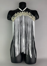 Load image into Gallery viewer, DAWNSTAR- Gold &amp; White Fringe Top
