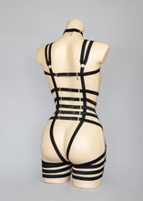 Cargar imagen en el visor de la galería, DANGER IN THE DISCO - Black Sequin Lace Bodycage &amp; Wing Epaulettes
