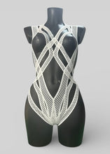 Load image into Gallery viewer, WHITE VIPER - Stretch Mesh Snake Bodycage

