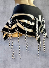 Load image into Gallery viewer, SASKIA - *Ready to Ship* Black &amp; White Stripe Hanky Mini Skirt UK 8-10/US 4-6
