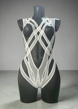 Carica l'immagine nel visualizzatore di Gallery, WHITE VIPER - Stretch Mesh Snake Bodycage
