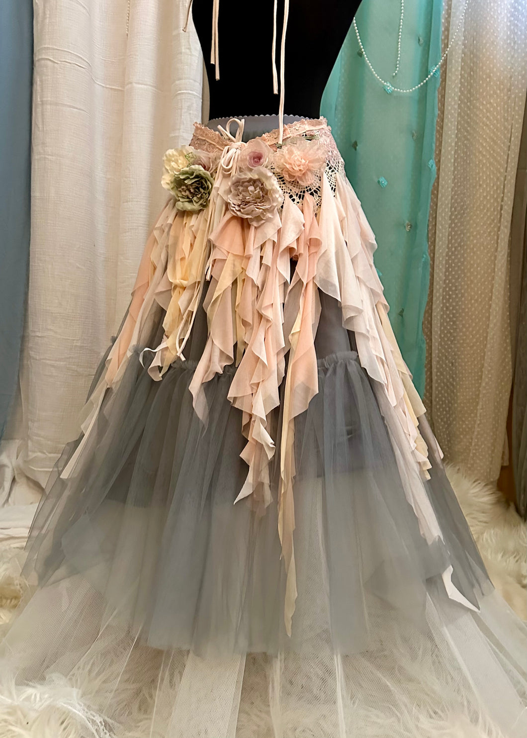 GHOST DANCE - Tulle & Flower Fairy Overskirt Belt