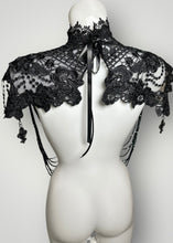 Load image into Gallery viewer, DARK SECRET - OOAK Gothic Black Lace &amp; Jet Bead Collar
