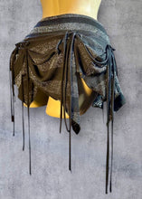 Load image into Gallery viewer, DARIA - *Ready to Ship* Black &amp; Silver Lurex Hitch Hanky Skirt UK 6/US 2
