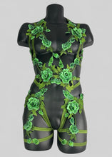 Load image into Gallery viewer, PERSEPHONE FOREST - Green Lace Goddess Bodycage
