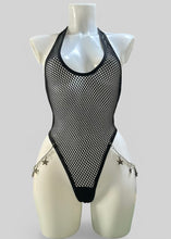 Load image into Gallery viewer, TEMPLE - Fishnet Bodysuit with Star Charm Hip Chains
