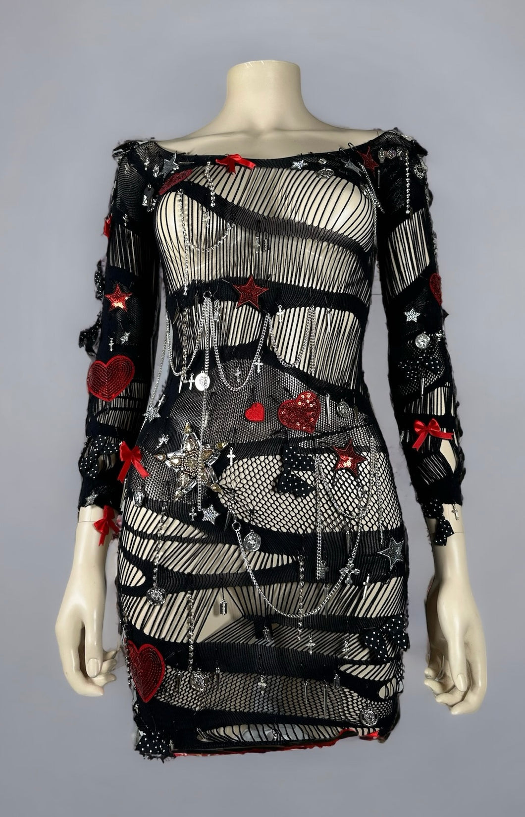 TELLTALE HEART - Couture Punk Mesh Dress