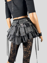 Load image into Gallery viewer, WANDERING STAR - Reworked Denim Mini Skirt U.K. 8/US 4 #0013
