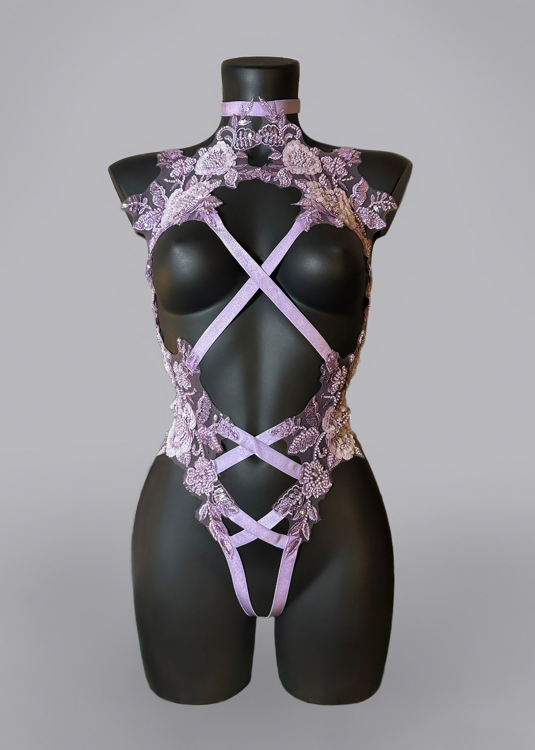 KASSIOPI - Lilac Sequin Beaded Bodycage