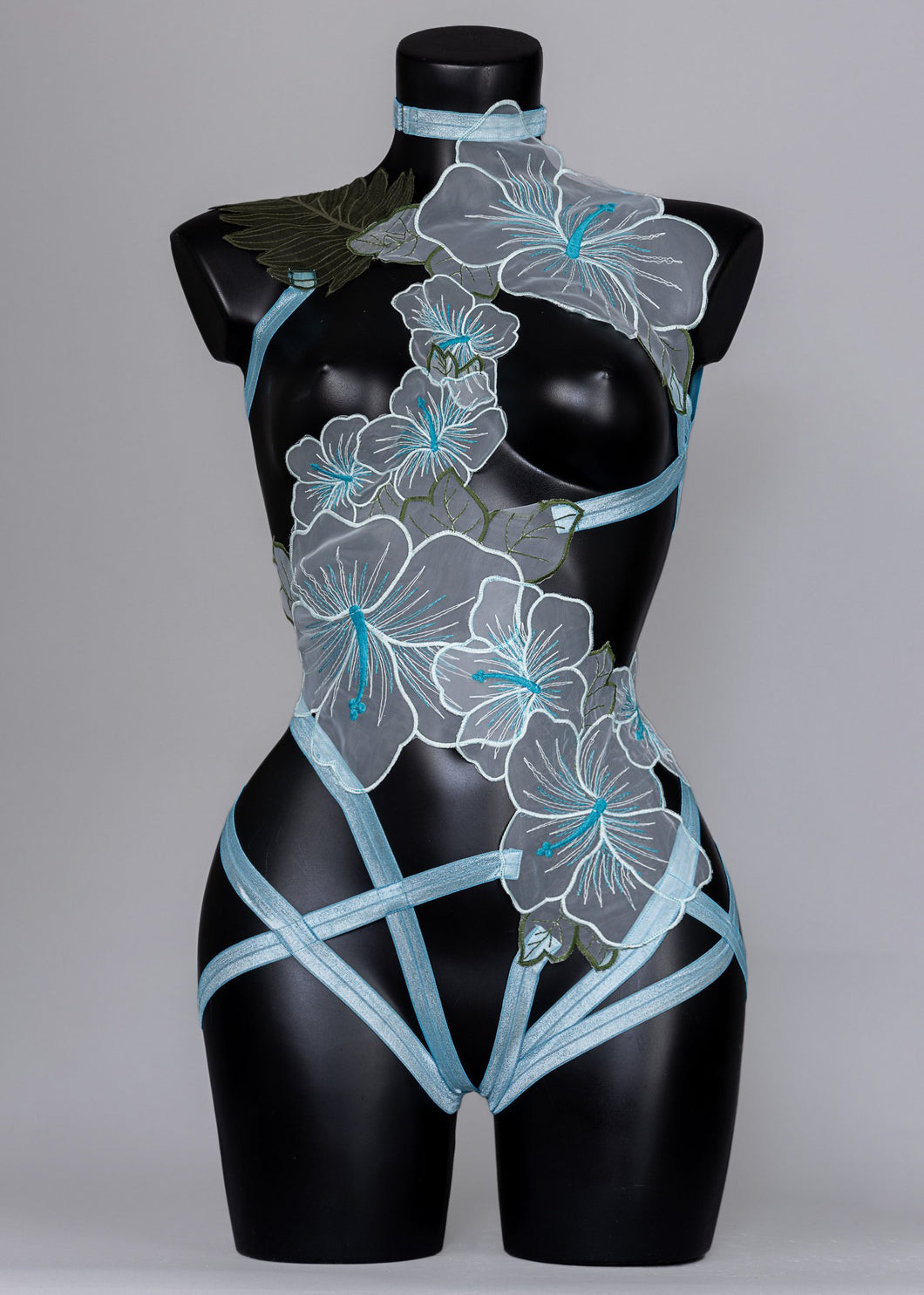 *RTS MOONSTRUCK - Pastel Blue Flower Bodycage UK 12-14/US 8-10