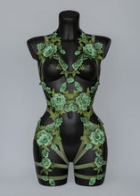 Cargar imagen en el visor de la galería, PERSEPHONE FOREST - Green Lace Goddess Bodycage
