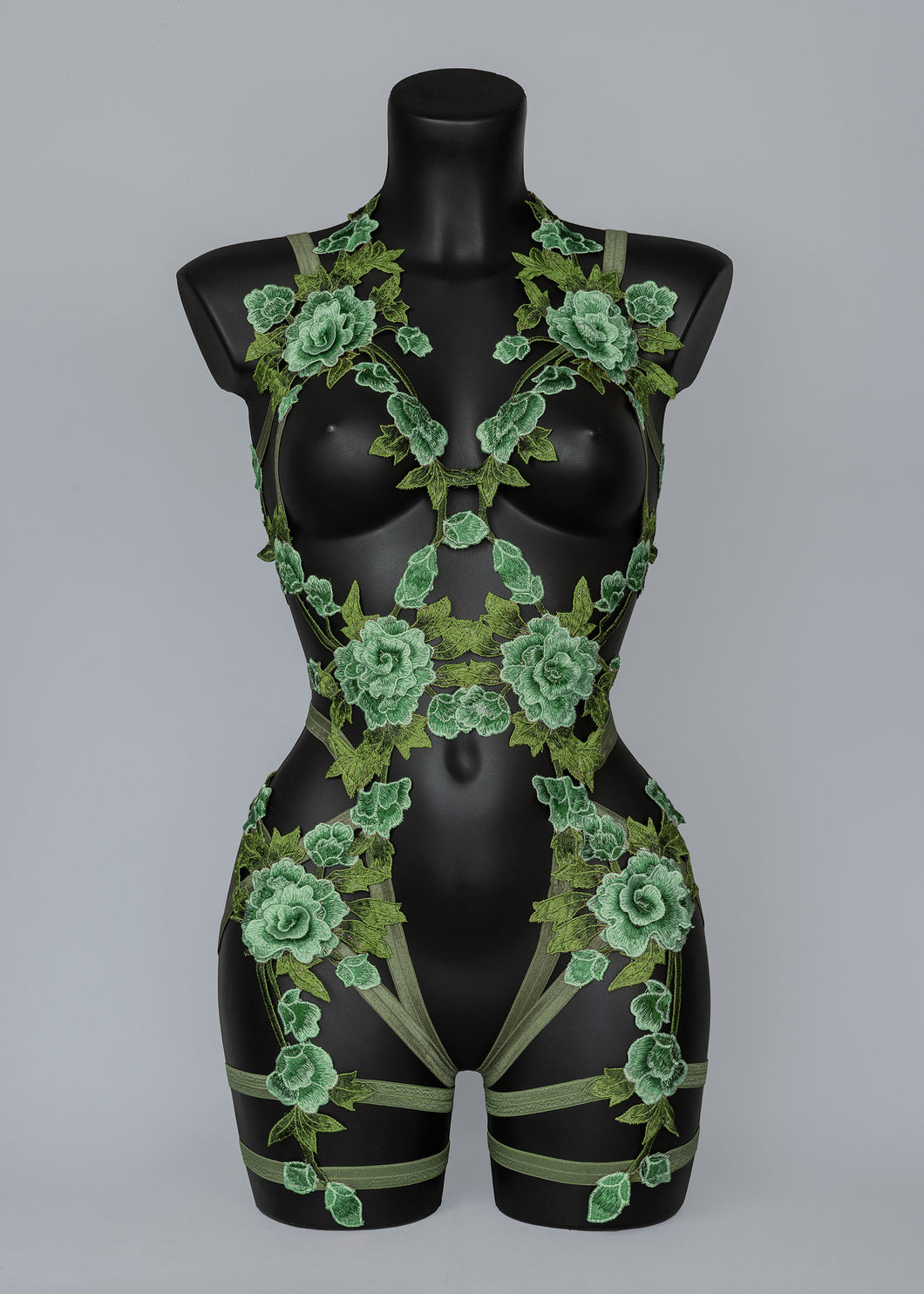 PERSEPHONE FOREST - Green Lace Goddess Bodycage