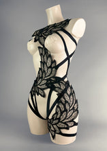 Load image into Gallery viewer, STORM CHASER - Black Lace Wing Bodycage
