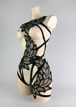 Load image into Gallery viewer, STORM CHASER - Black Lace Wing Bodycage
