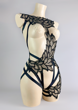 Load image into Gallery viewer, STORM CHASER - Black Lace Wing Bodycage
