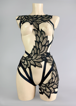 Load image into Gallery viewer, STORM CHASER - Black Lace Wing Bodycage
