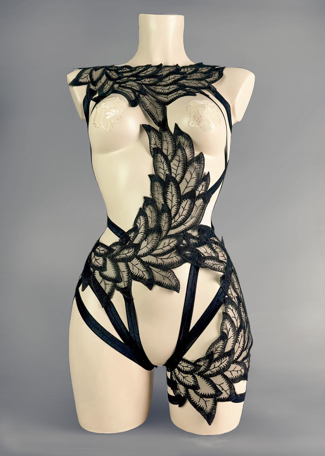 STORM CHASER - Black Lace Wing Bodycage