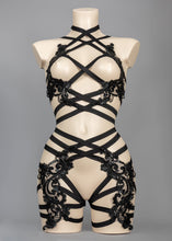 Cargar imagen en el visor de la galería, DARKLANDS - Couture Beaded Black Lace Bralette
