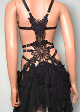 Charger l'image dans la galerie, SARANDA - *Ready to Ship* Black Lace Bodycage Fairy Dress UK 6-10/US 2-6/EU 34-38
