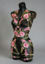 Load image into Gallery viewer, PERSEPHONE BLUSH - *Made to Order* Pink &amp; Green Lace Goddess Bodycage
