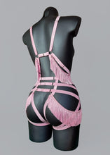 Load image into Gallery viewer, WOKE UP IN PARIS - *Made to Order* Pink Lace Fringe Shimmy Bodycage
