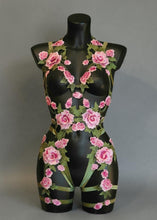 Load image into Gallery viewer, PERSEPHONE BLUSH - *Made to Order* Pink &amp; Green Lace Goddess Bodycage
