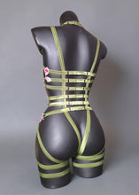 Load image into Gallery viewer, PERSEPHONE BLUSH - *Made to Order* Pink &amp; Green Lace Goddess Bodycage
