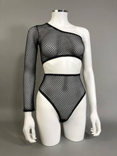 Load image into Gallery viewer, ATTITUDE PROBLEM - One Shoulder Fishnet Crop Top
