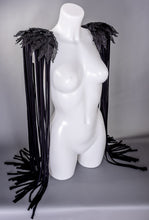 Cargar imagen en el visor de la galería, BLACK MASS - 3 Piece Gothic Couture Lace Fringed Shoulder Harness
