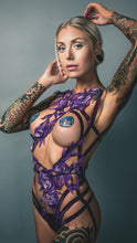 Load image into Gallery viewer, TEMPLEHEAD - Purple Flower &amp; Leaf Bodycage
