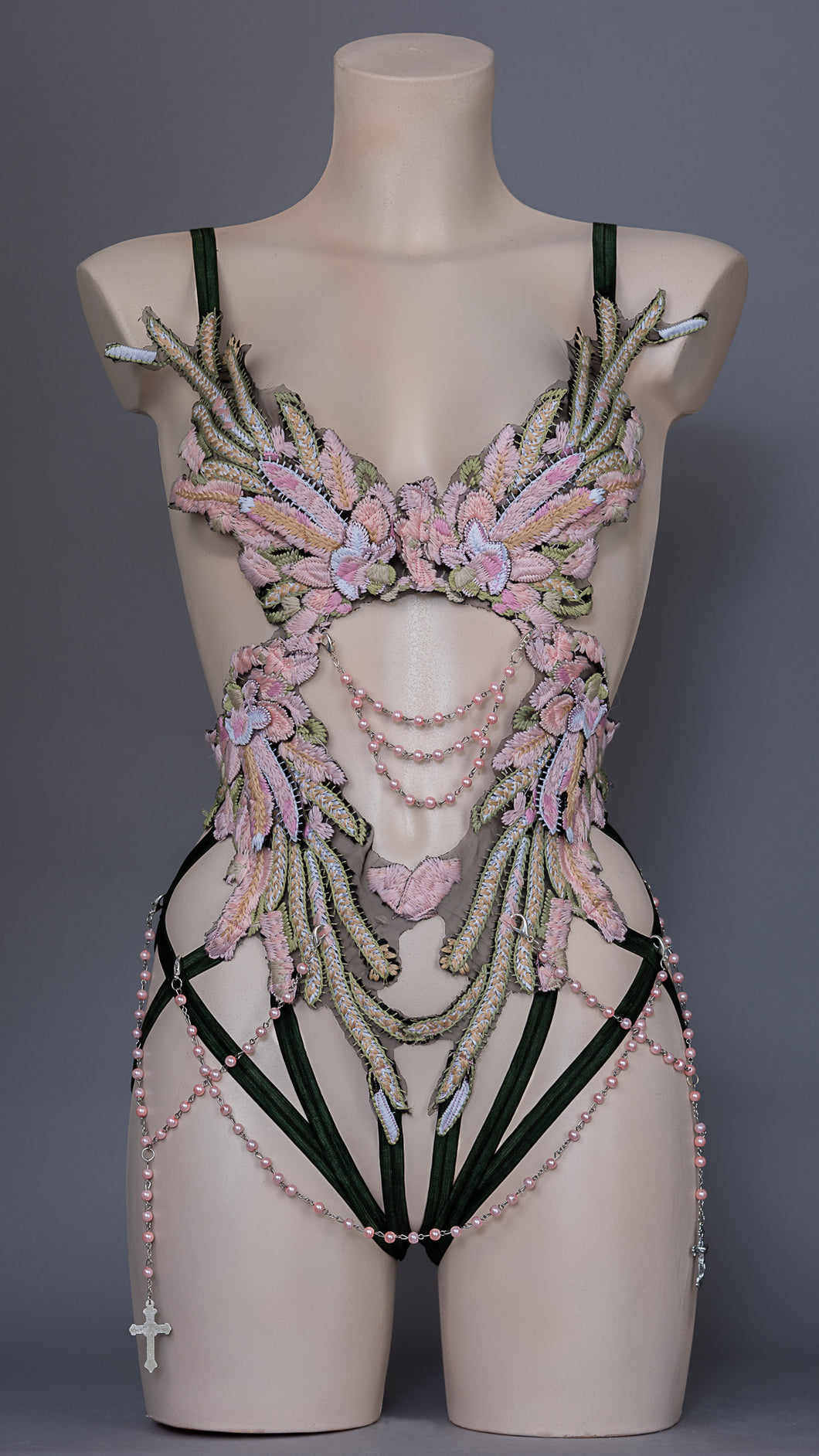MAY QUEEN - Pastel & Pink Pearls Bodycage