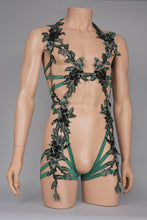 Load image into Gallery viewer, POISON IVY - Green Sequin Lace bodycage

